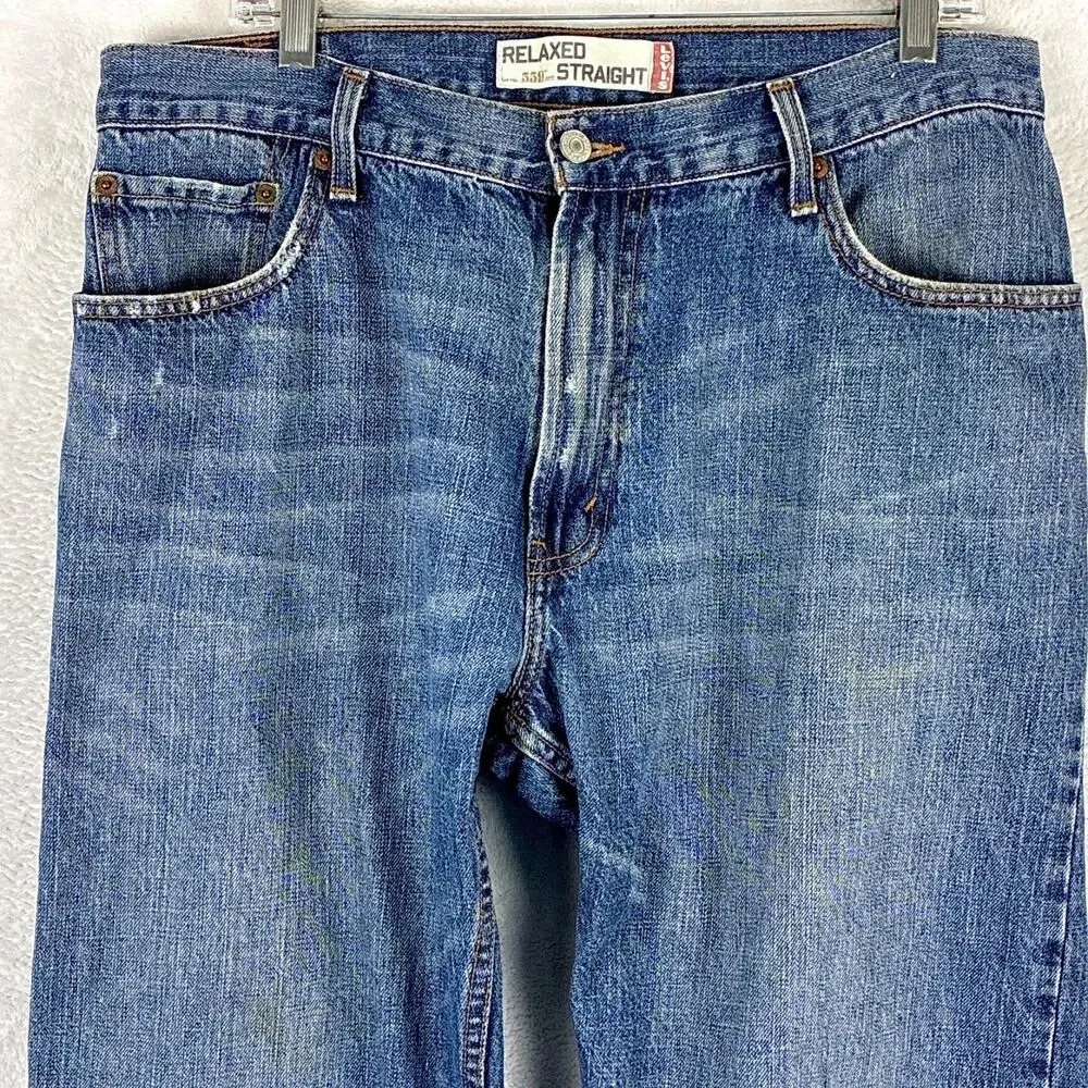 VTG Levis 559 Relaxed Straight Jeans Men 36x30 (34x29) Whiskered Faded Baggy 90s
